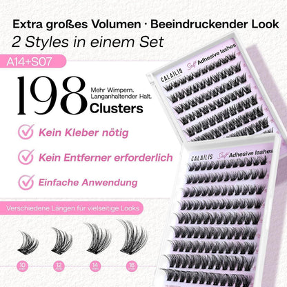 Selbstklebende Wimpern Extensions – Wispy D Curl, 198 Stück