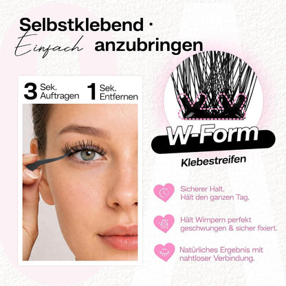 Selbstklebende Wimpern Extensions – Wispy D Curl, 198 Stück