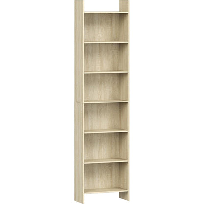 7-Fächriges Bücherregal Eichenbeige – Standregal & Raumteiler