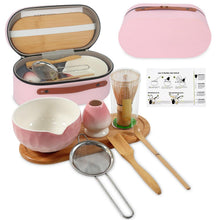 Matcha Besen Set 7-teilig mit Tablett & Box Rosa