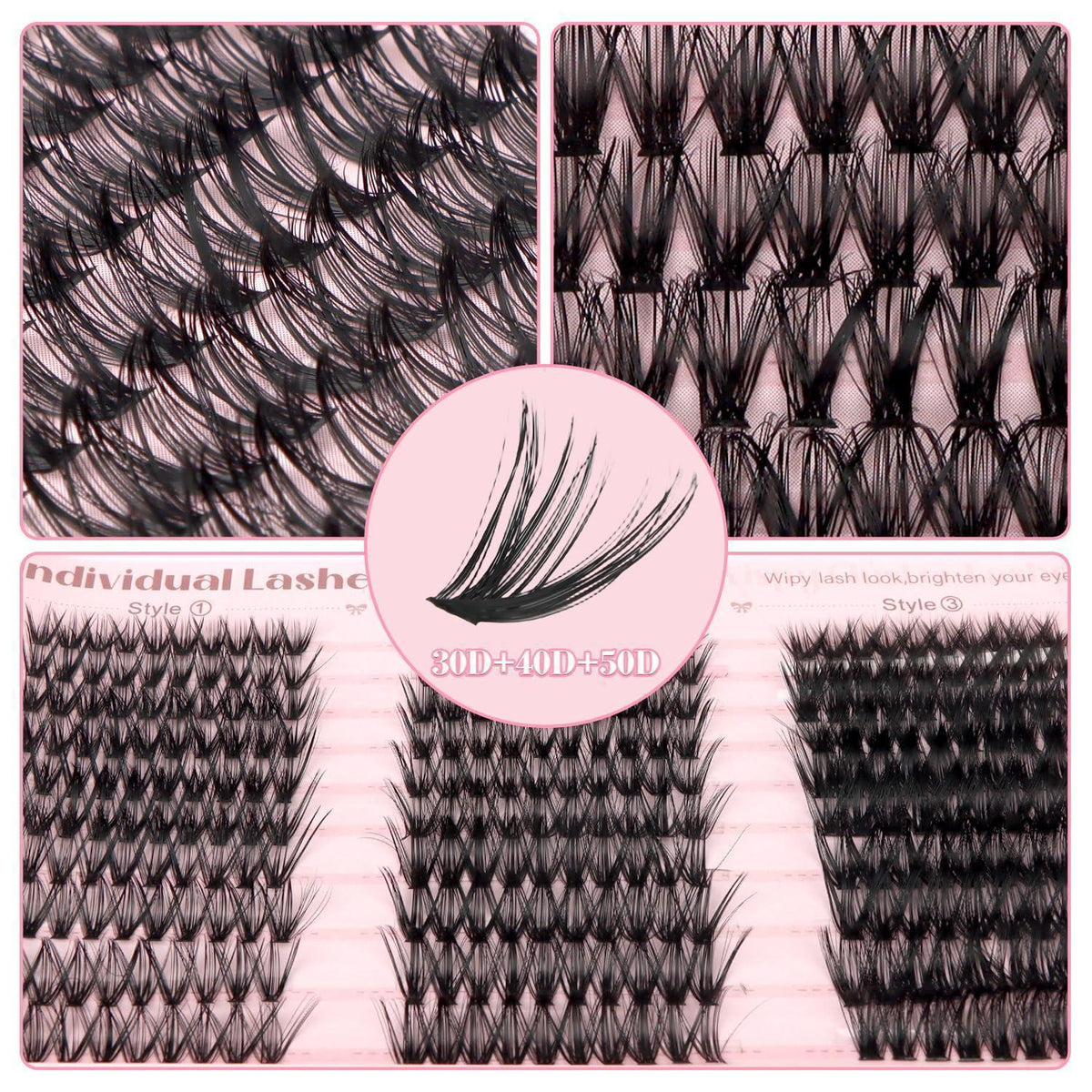Wimpern Extensions Set – 300 Cluster Mix für Voluminiösen Look