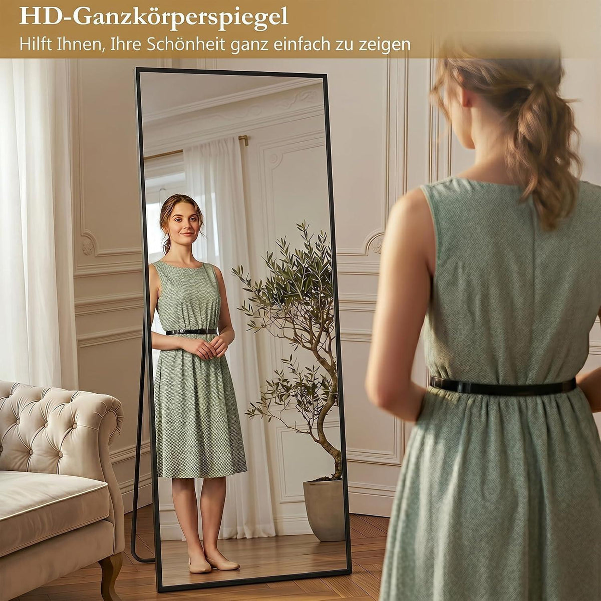 Ganzkörperspiegel Standspiegel 205x104cm – Modern & Robust
