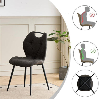 Runder Esstisch Set mit 4 Polsterstühlen im Nordic Stil