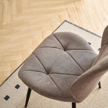 Runder Esstisch Set mit 4 Polsterstühlen im Nordic Stil