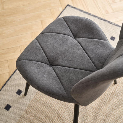 Runder Esstisch Set mit 4 Polsterstühlen im Nordic Stil