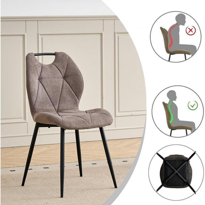 Runder Esstisch Set mit 4 Polsterstühlen im Nordic Stil