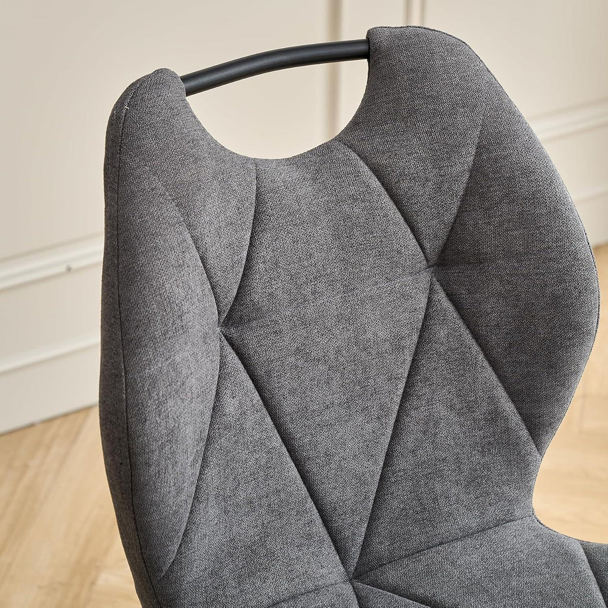Runder Esstisch Set mit 4 Polsterstühlen im Nordic Stil