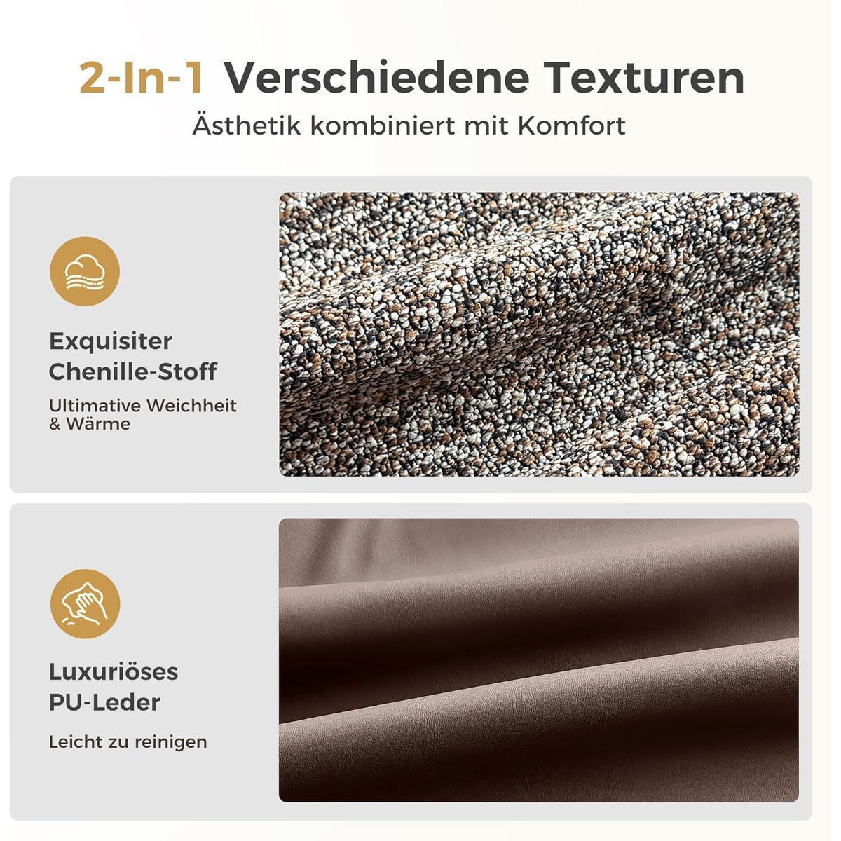 Barhocker mit Lehne & Fußstütze – Metallgestell, Kaffeefarbe
