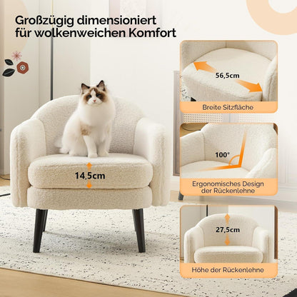 Gepolsterter Teddy-Sessel Beige – Modern & Bequem