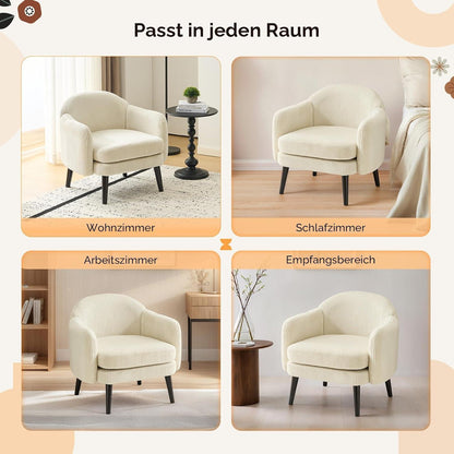 Beiger Cord Loungesessel – Modern & Komfortabel