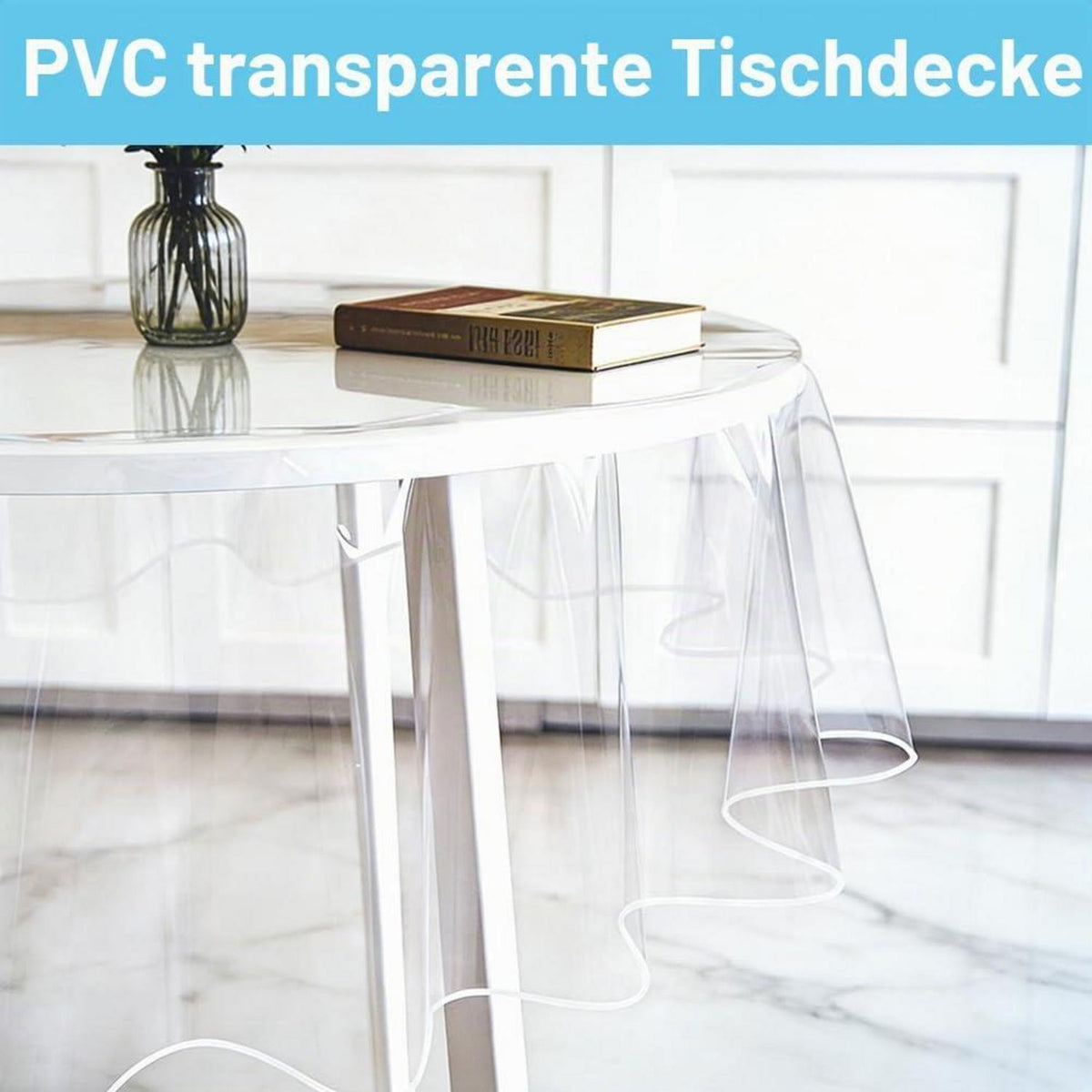 Transparente Tischdecke PVC – Rund 150cm, Abwaschbar & Vielseitig