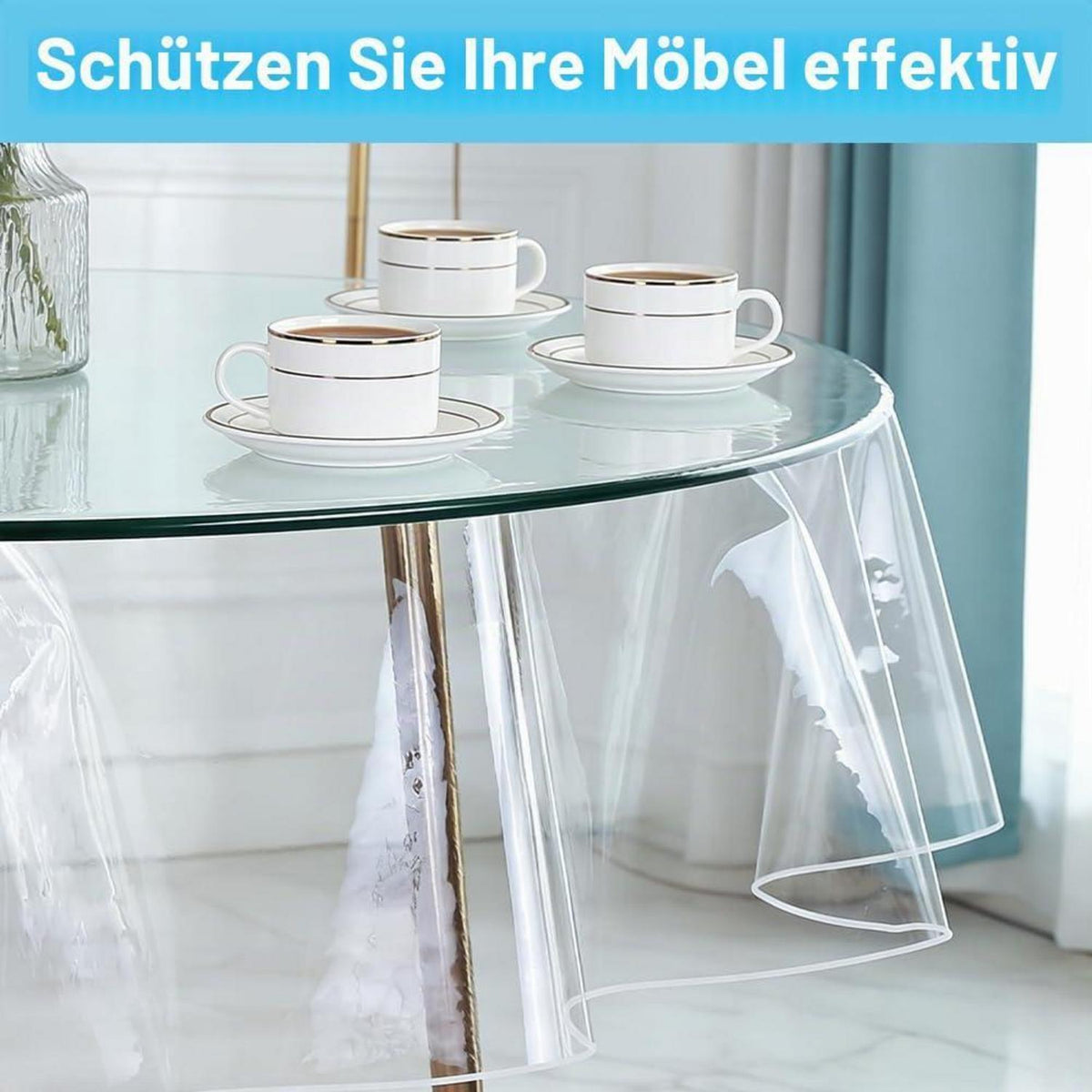 Transparente Tischdecke PVC – Rund 150cm, Abwaschbar & Vielseitig
