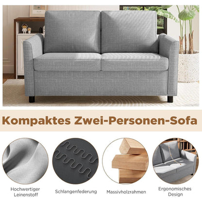 2-Sitzer Sofa Modern, Abnehmbar & Platzsparend (Hellgrau)