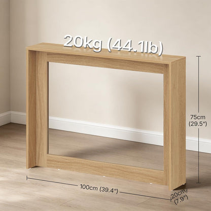 Schmaler Konsolentisch mit Stauraum – Naturfarben, 100x20x75cm