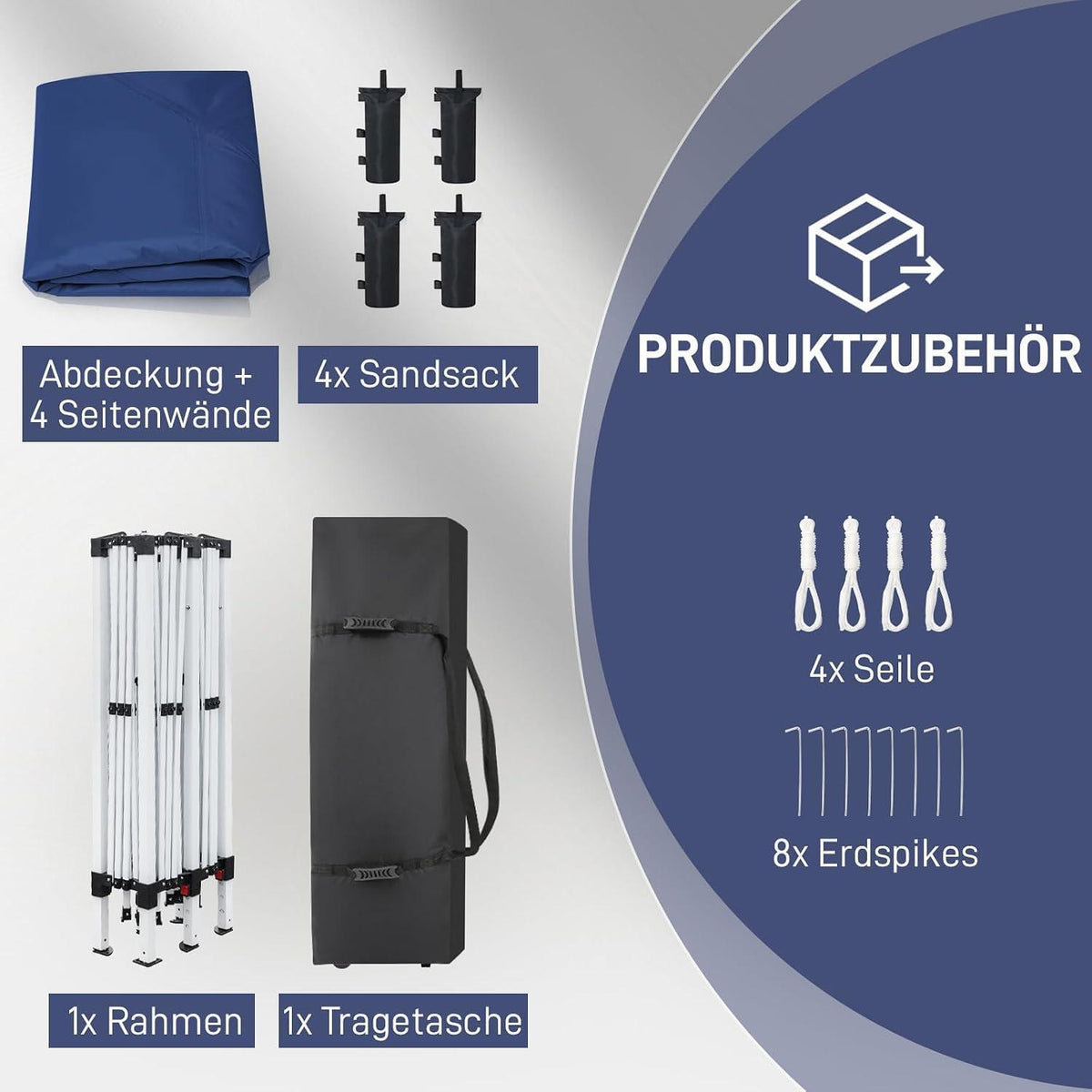 3x3m Faltpavillon mit Seitenteilen – UV-Schutz & Höhenverstellbar