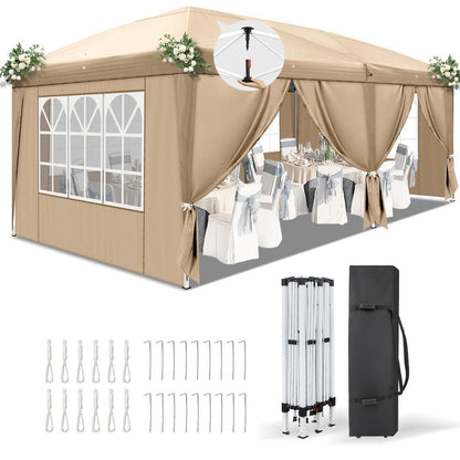 3x6m Faltpavillon mit 6 Seitenteilen – UV-Schutz & Höhenverstellbar