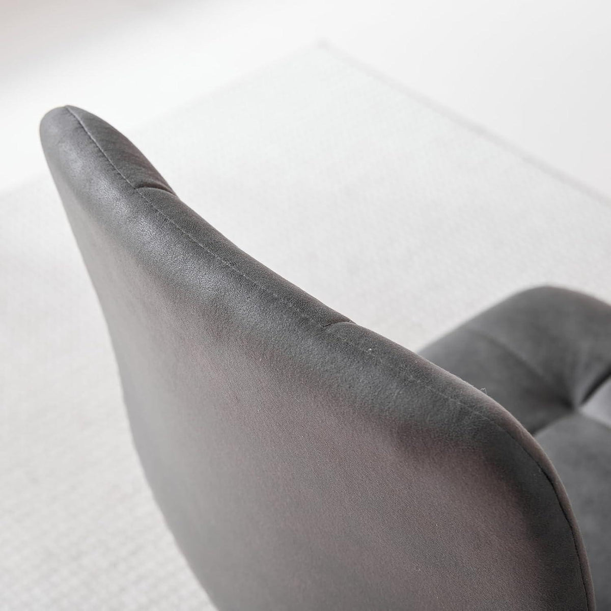 Moderner Esstisch Set 100cm + 4 Stühle Dunkelgrau/Holz