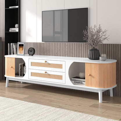 TV-Bank Landhausstil mit Rattan & Holz – 170cm