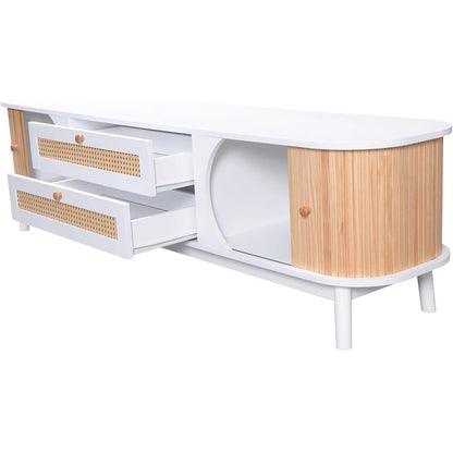 TV-Bank Landhausstil mit Rattan & Holz – 170cm