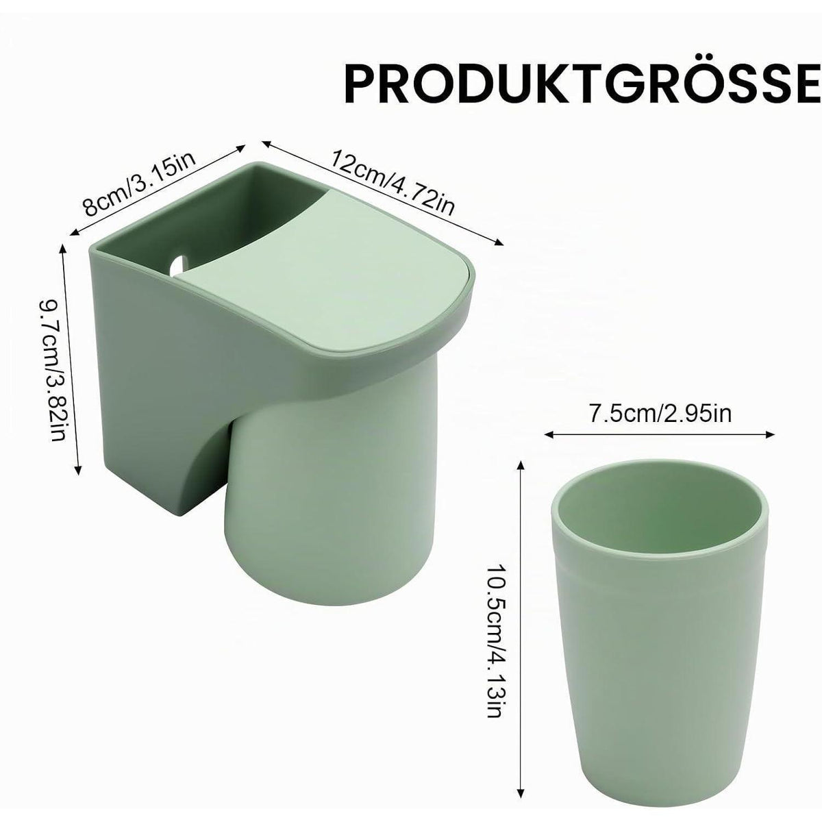 2x Zahnbürstenhalter mit Becher – Bohrlos & Hygienisch