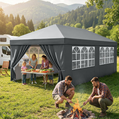 3x6m Faltpavillon wasserdicht mit Seitenwänden & UV-Schutz