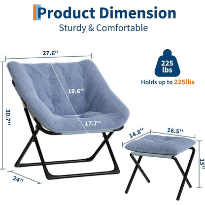 Relaxsessel Ohrensessel Klappsessel Blau – Komfortabler Sessel