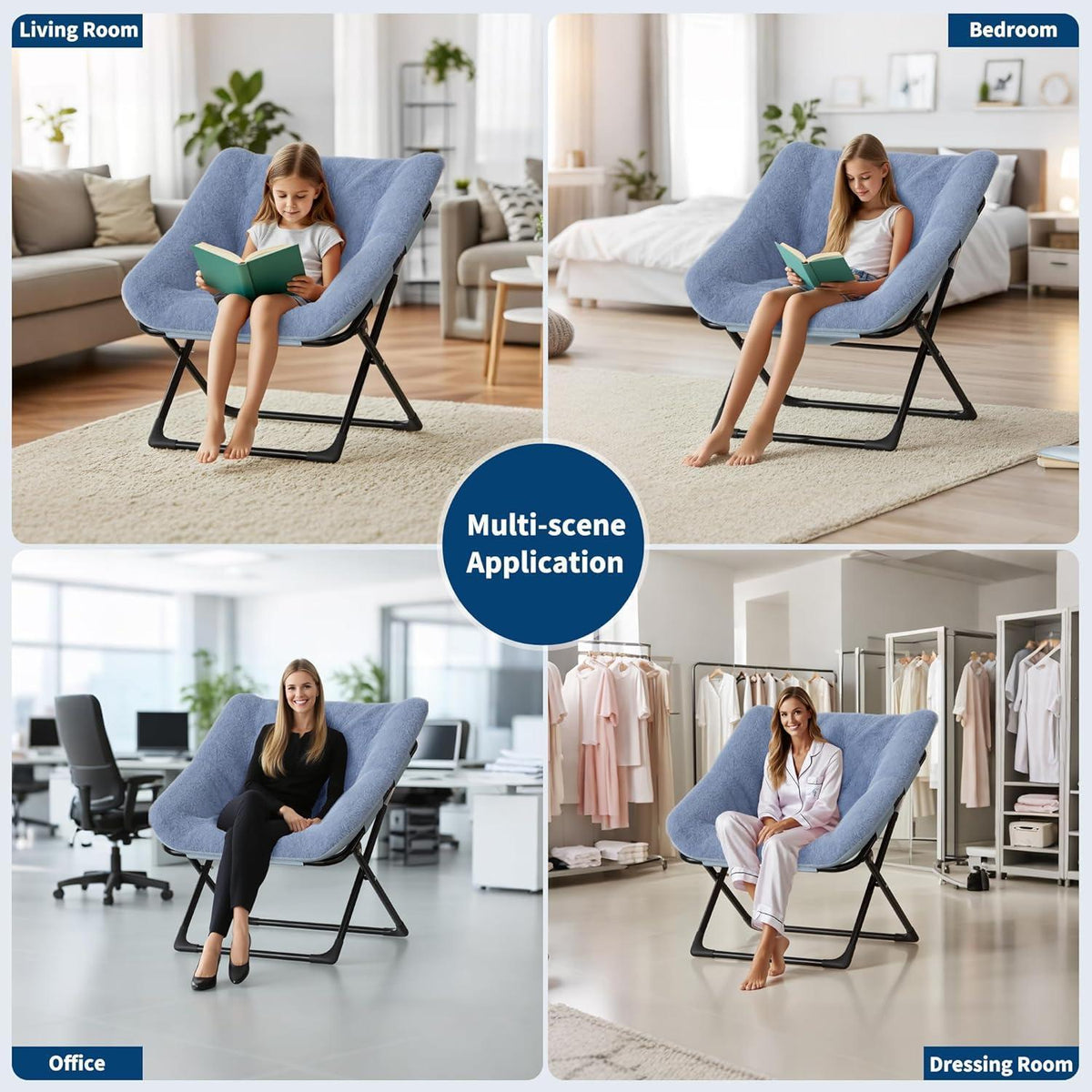 Relaxsessel Ohrensessel Klappsessel Blau – Komfortabler Sessel