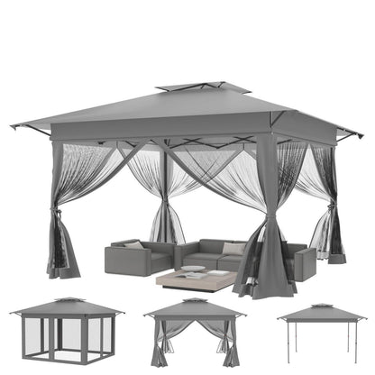 4x4m Faltpavillon mit Moskitonetz & UV-Schutz