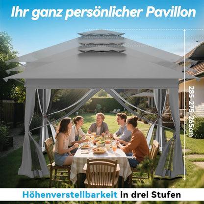 4x4m Faltpavillon mit Moskitonetz & UV-Schutz