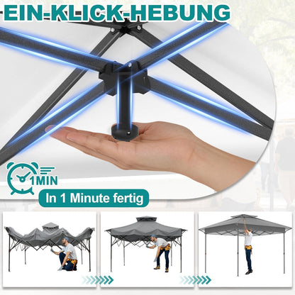 4x4m Faltpavillon mit Moskitonetz & UV-Schutz