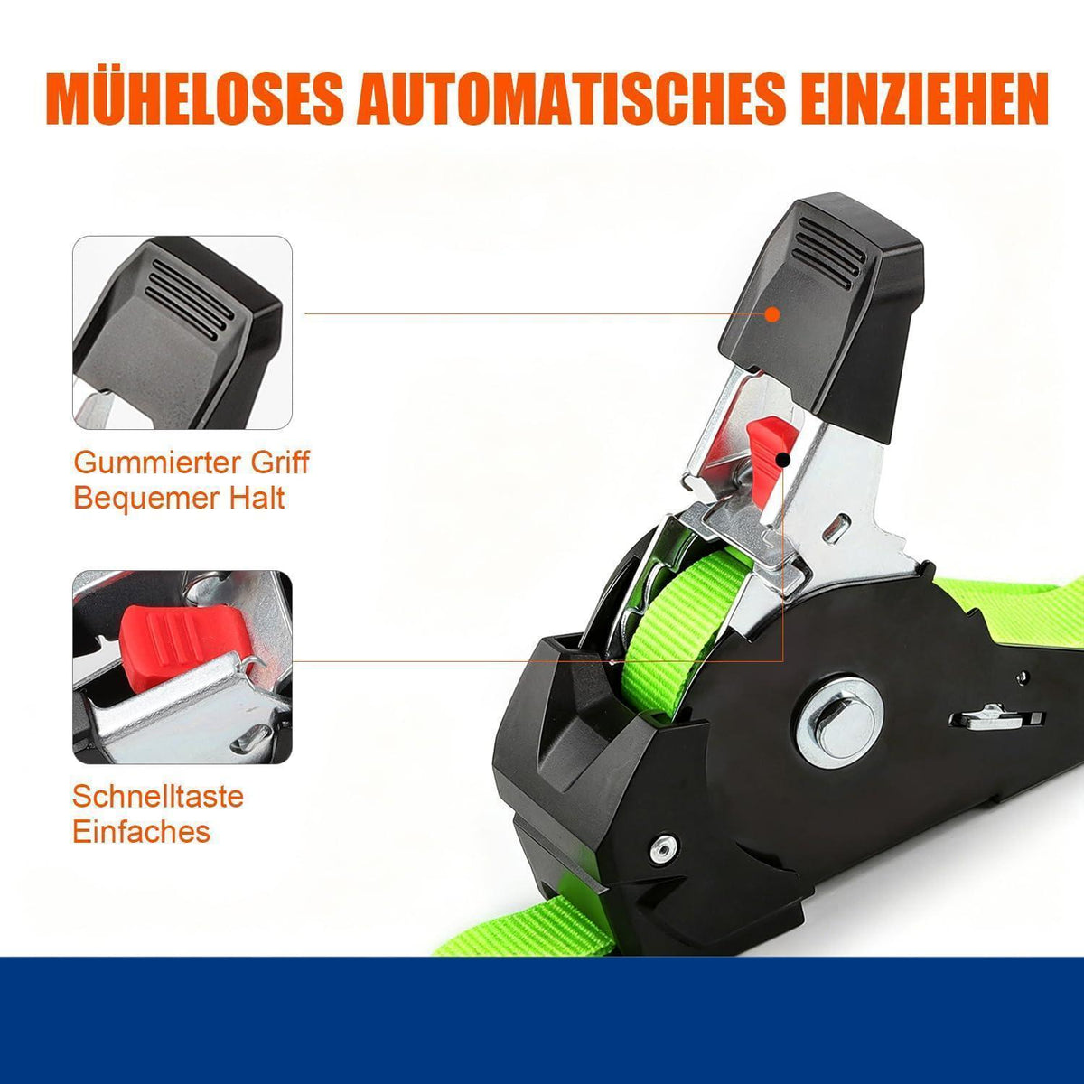 Automatische Spanngurte 3m | 4er Set | 750kg Bruchlast