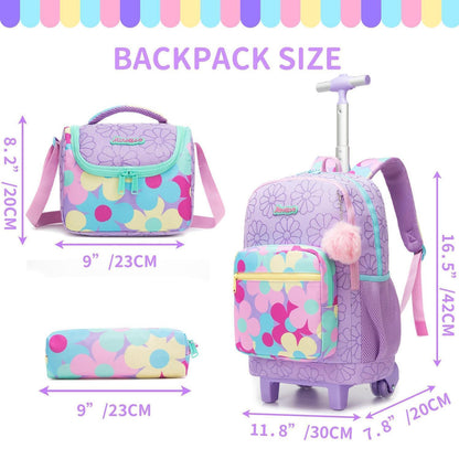 Schulrucksack Trolley Mädchen Blumen – Ergonomischer Schulranzen Set