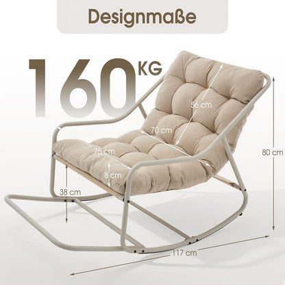 Übergroßer Schaukelstuhl – Gemütlicher Papasan Stuhl für Innen & Außen