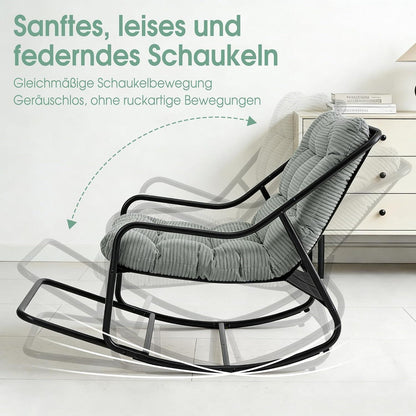 Übergroßer Schaukelstuhl – Gemütlicher Papasan Stuhl Grün