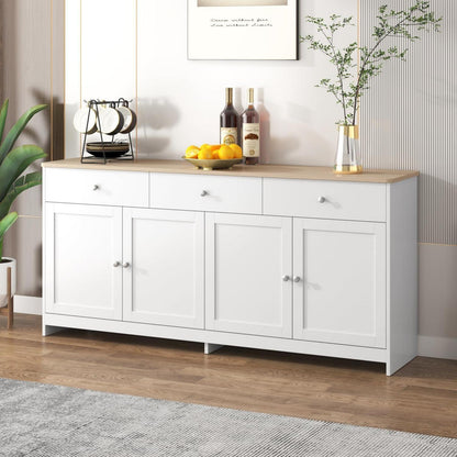 Küchenschrank Sideboard Weiß 160cm mit Arbeitsplatte & Stauraum