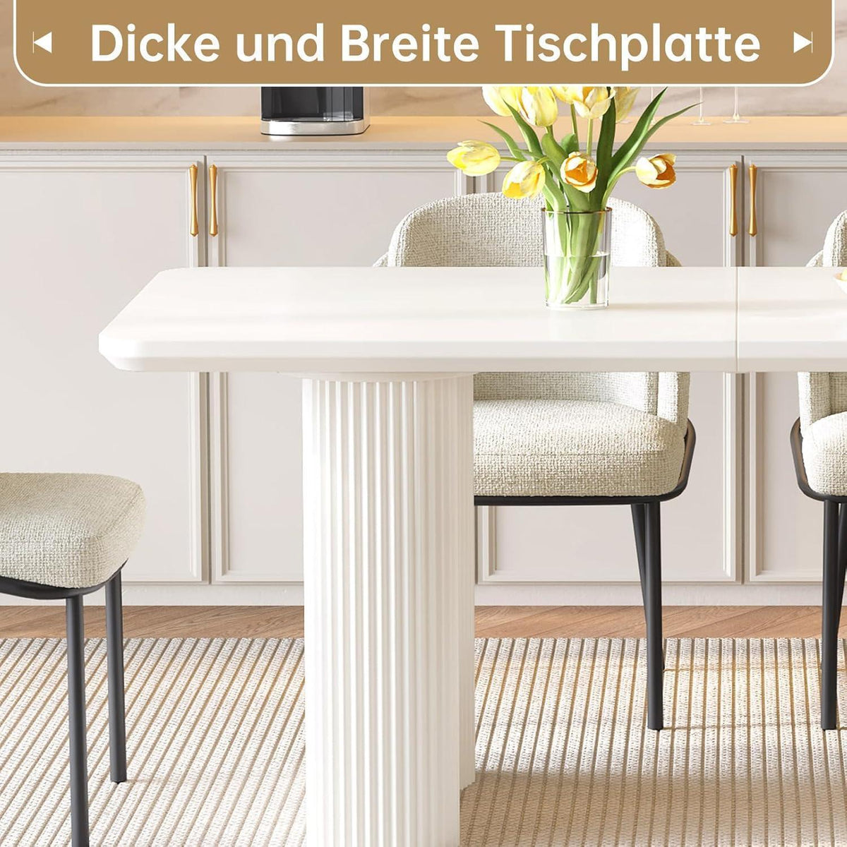 Essgruppe 5-teilig Creme Weiß – Skandinavisch Modern