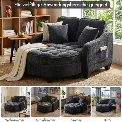 Schlafsofa Schwarz – Kompakt & Platzsparend mit Kissen