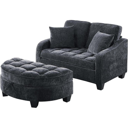 Schlafsofa Schwarz – Kompakt & Platzsparend mit Kissen