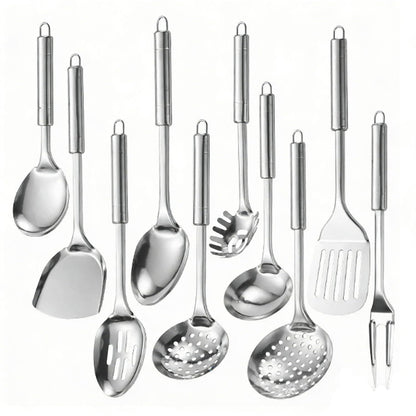 10-teiliges Küchenhelfer Set Edelstahl, Hitzebeständig