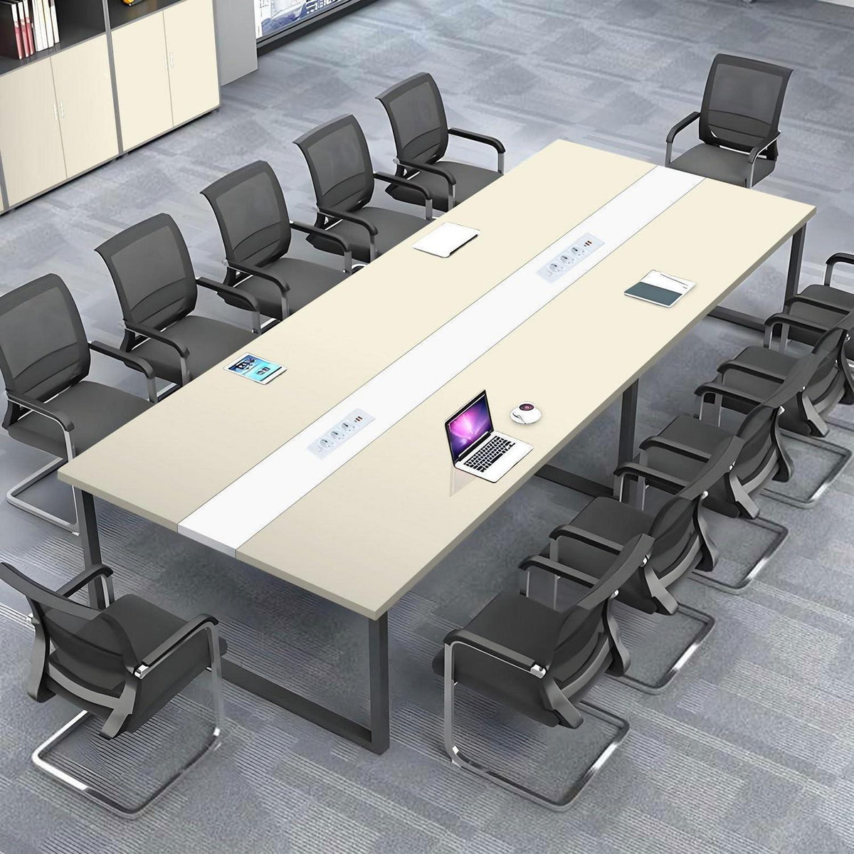 Konferenztisch groß mit Kabelmanagement – Modern & Stabil