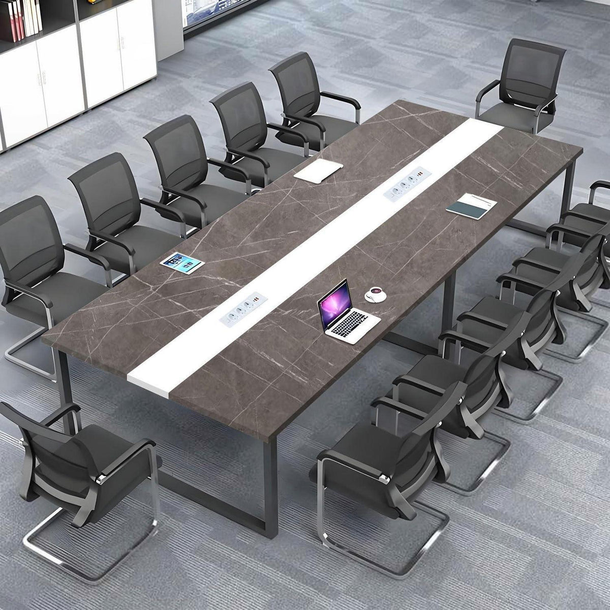Konferenztisch 360x120cm mit Kabeldurchführung – Modern & Stabil