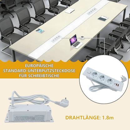 Konferenztisch 240x120cm mit Kabeldurchführung – Modern & Stabil