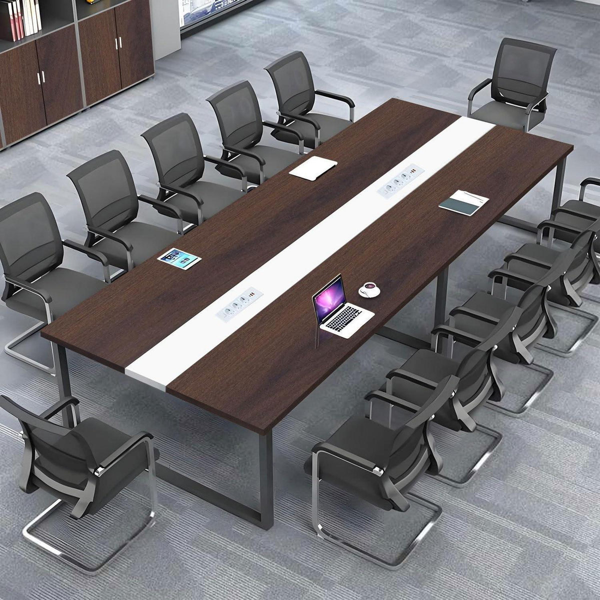 Konferenztisch groß mit Kabelmanagement – Modern & Stabil
