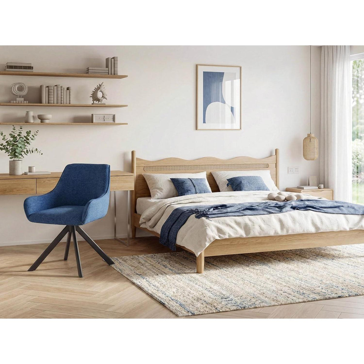 Drehbarer Esszimmerstuhl Set Dunkelblau – Modern & Komfortabel