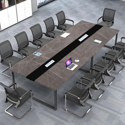 Konferenztisch groß mit Kabeldurchführung – Modernes Büro Meeting Tisch 360x120cm