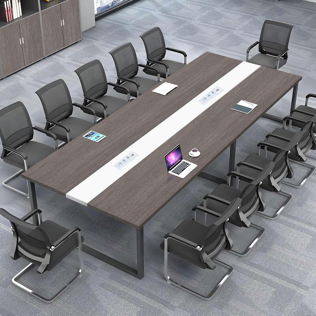 Konferenztisch F360 – Modern, Kabelmanagement, Groß für Büro