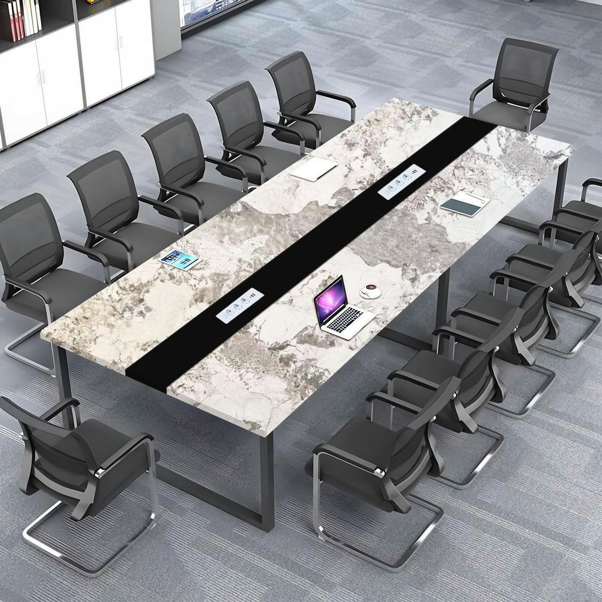 Konferenztisch H200*100cm – Modern, Kabelmanagement & Stabil