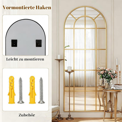 Ganzkörperspiegel mit Metallrahmen, Gold – 165 x 60 cm