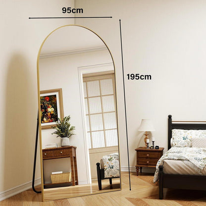 Ganzkörperspiegel Bogen Gold – 95x195cm, Stand- & Wandspiegel