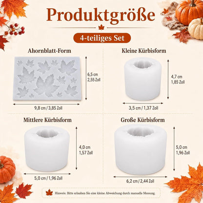 Silikonform Herbst Kürbis & Ahornblatt für Kerzen & Seifen